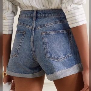Mih Marty High Rise Cropped Flare Jeans Shorts